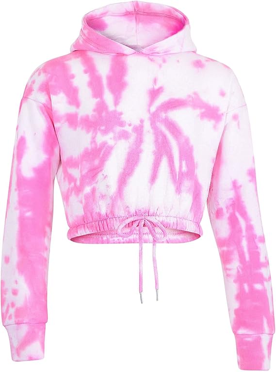 A2Z 4 Kids Girls Tie Dye Tracksuit Crop Hooded Sweatpants Top Bottoms Jogging Suit Joggers Outfit Set Age 5-13 Years