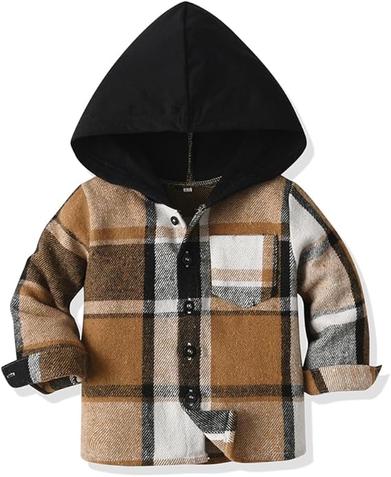 Yanmucy Toddler Baby Boys Clothes Outfit 2PCS Cotton Plaid Boy Hoodies Shirt Tops +Pants Set Little Boys Sweatsuit Suit Kids Tracksuit Spring Fall Winter Clothing Set