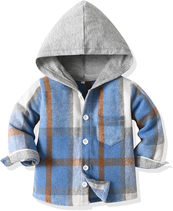 Yanmucy Toddler Baby Boys Clothes Outfit 2PCS Cotton Plaid Boy Hoodies Shirt Tops +Pants Set Little Boys Sweatsuit Suit Kids Tracksuit Spring Fall Winter Clothing Set