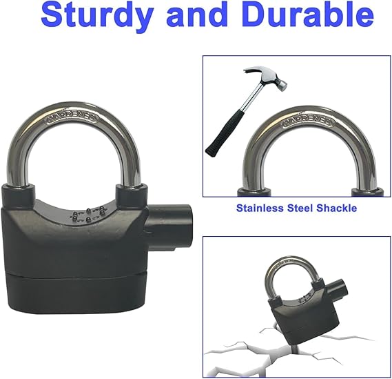 Anti-theft Security Padlock Waterproof Siren Alarm Safety Lock