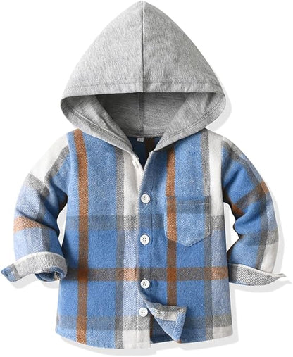 Yanmucy Toddler Baby Boys Clothes Outfit 2PCS Cotton Plaid Boy Hoodies Shirt Tops +Pants Set Little Boys Sweatsuit Suit Kids Tracksuit Spring Fall Winter Clothing Set